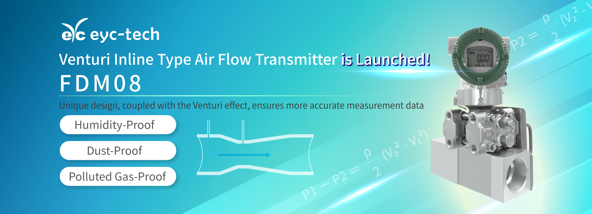 FDM08 Venturi Inline Type Air Flow Transmitter is Launched! FDM08 Venturi Inline Type Air Flow Transmitter is Launched!